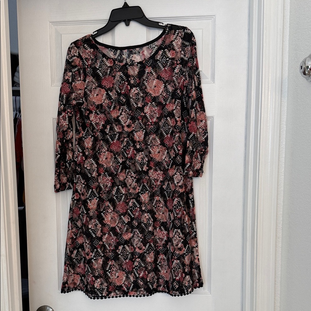 Wallflower Black and Pink Floral Tunic